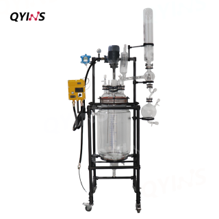 特氟龍噴涂框架防爆玻璃反應釜50L、80L、100L